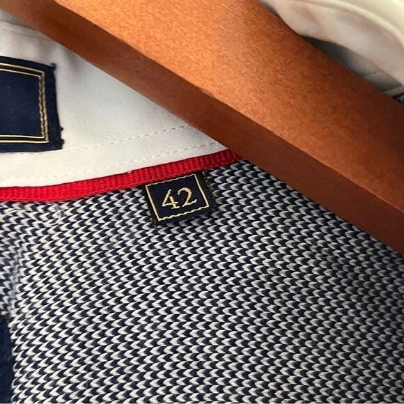 Men's Louis Philipe Blue & White Dress Shirt - Picture 7 of 8